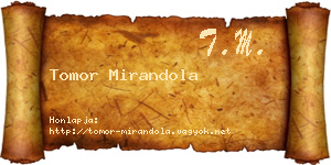 Tomor Mirandola névjegykártya